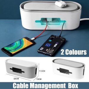 Cable Power Management Storage Box Socket Wire Tidy Organiser Hide Case