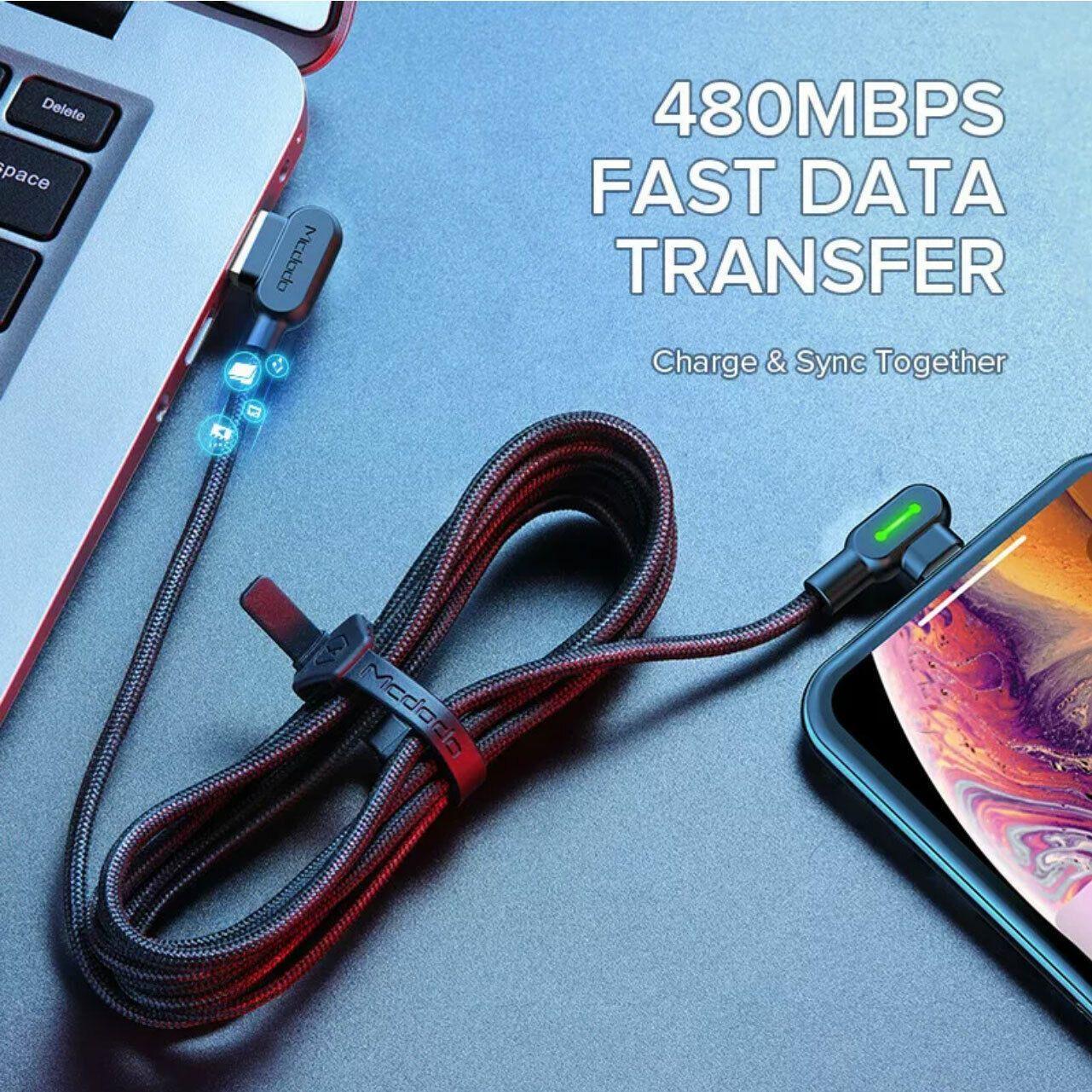 Mcdodo Fast Usb Cable Heavy Duty Charging Syn Charger Iphone 90 Degree Angle - Image 4